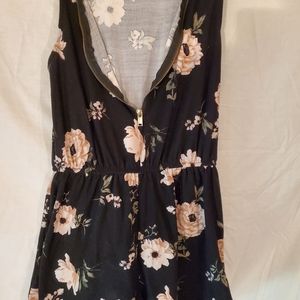 Black rompers with floral design